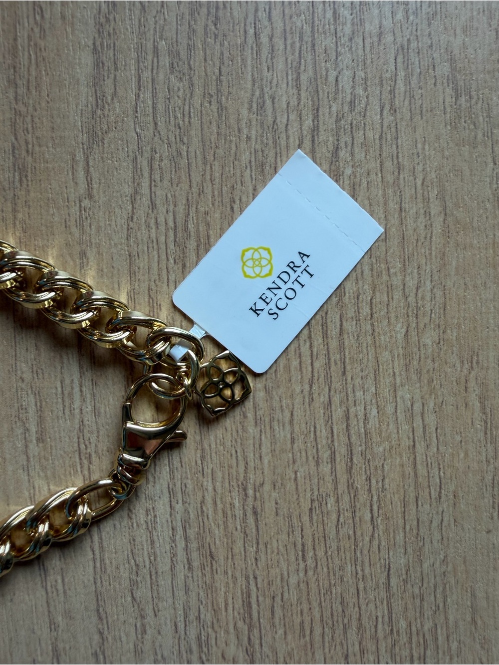 Kendra Scott Polished Gold-Tone Curb Vincent Chain Necklace - Picture 3 of 4